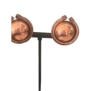 Renoir Vintage Copper Rose Goldtone Button Clip-on Earrings